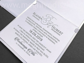 Kép 5/5 - Daenerys dombornyomott gyöngyházfényű esküvői meghívó betétlapja felnyitott állapotban