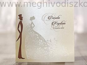 Kép 1/5 - Ekrü Cinderella esküvői meghívó