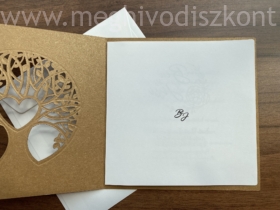 Kép 6/9 - Grillázs barna esküvői meghívó borítója kinyitva