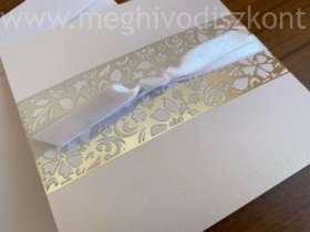 Kép 3/8 - Gyémánt Ragyogás fényes ezüsttel mintázott esküvői meghívó borítója