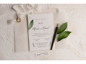 Kép 2/2 - Verde esküvői meghívó pausz borítója és a betétlap