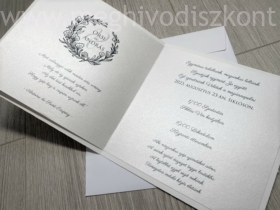Kép 6/9 - Zúzmara esküvői meghívó kinyitva ahol a nyomtatott betétlap van