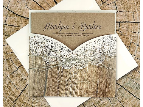Rusztika esküvői meghívó