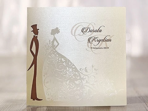 Ekrü Cinderella esküvői meghívó Ekrü Cinderella esküvői meghívó