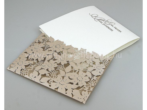 Alhambra meghívó lézervágott borítójából kihúzott betétlap