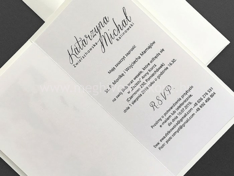 Bolero meghívó kinyitva a nyomtatható betétlappal