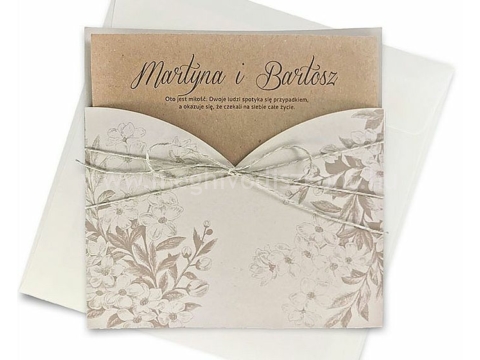 Favirág esküvői meghívó borítékkal