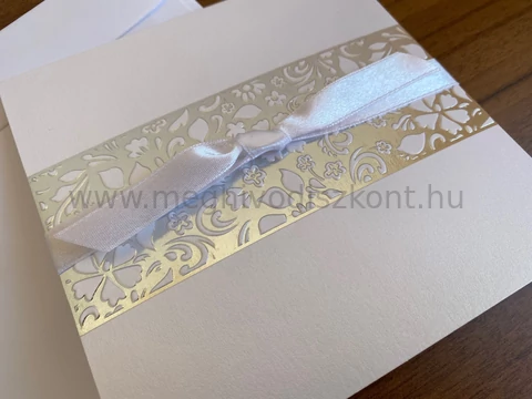 Gyémánt Ragyogás fényes ezüsttel mintázott esküvői meghívó borítója