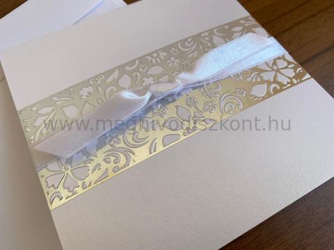 Gyémánt Ragyogás fényes ezüsttel mintázott esküvői meghívó borítója